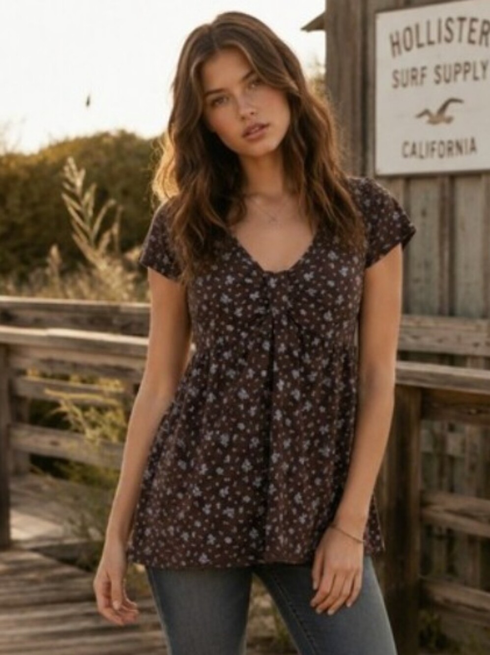 Vintage Style Hollister Baby doll Tunic Top Bella Swan Sz XL Swap Y2K Coquette